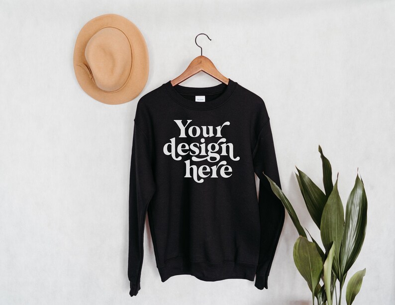 Download Gildan 18000 Black Mockup Sweatshirt Mockup Gildan 18000 ...