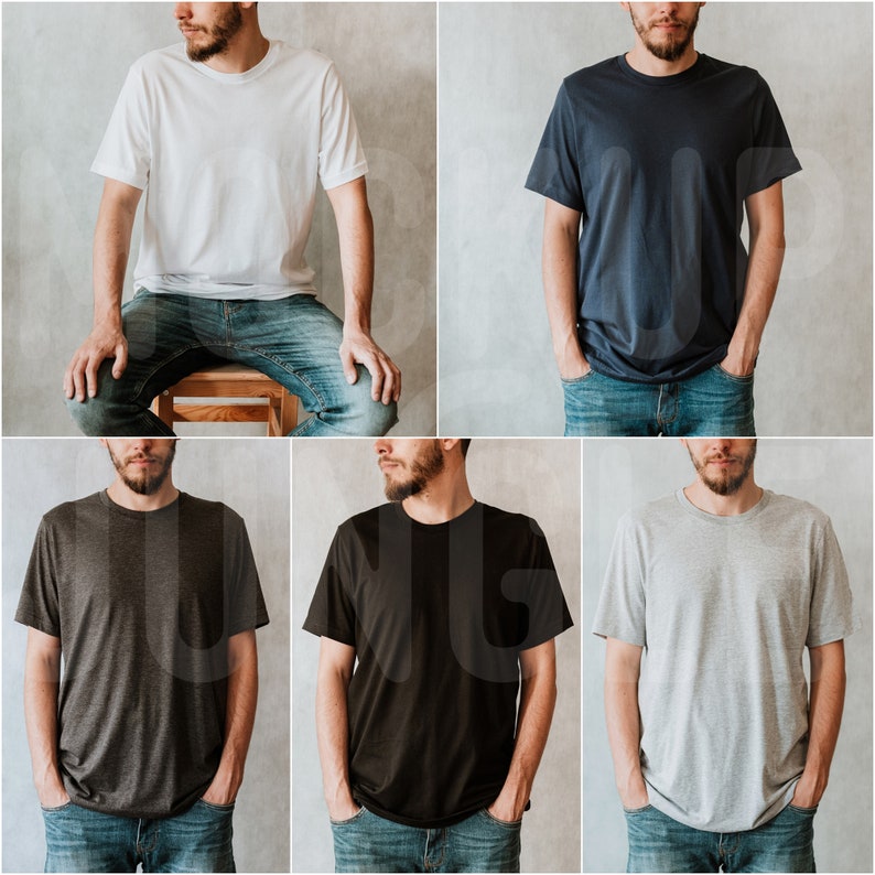 Download Bella Canvas 3001 Mockup Bundle Men Mockup Bundle Model | Etsy
