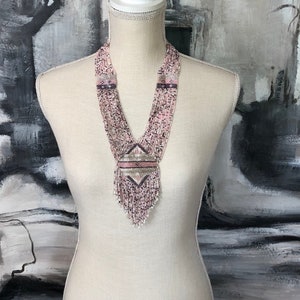 Vintage beaded loom wooven necklace