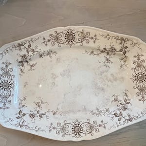 English antique ironstone transfer ware platter