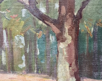 Antique oil landscape painting