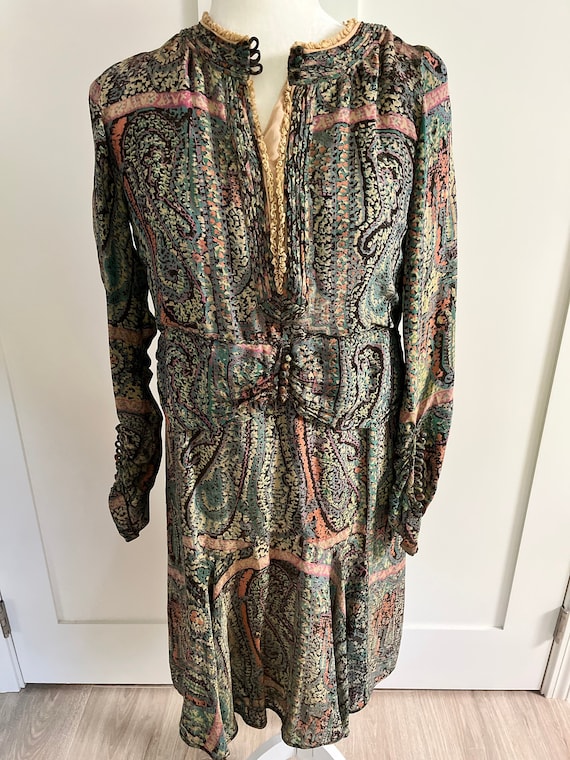 Antique paisley dress - image 1