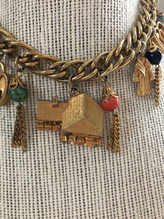 1960's gold colored charm bracelet - image 2