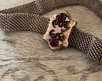 Antique mesh slide gold colored  bracelet .