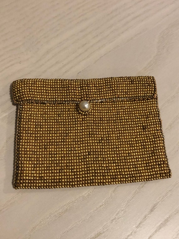 Antique French gold beaded wallet