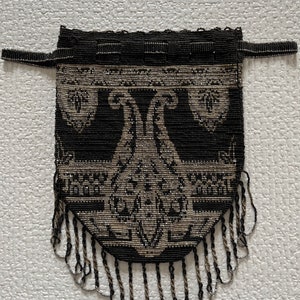 Black, gold and Silver beaded Victorian bag.