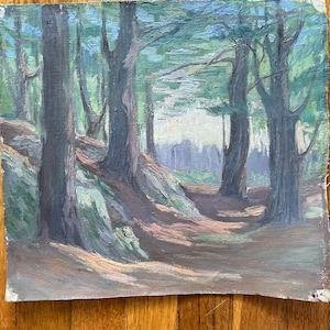 Antique oil landscape painting