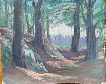 Antique oil landscape painting