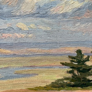 Antique oil landscape painting