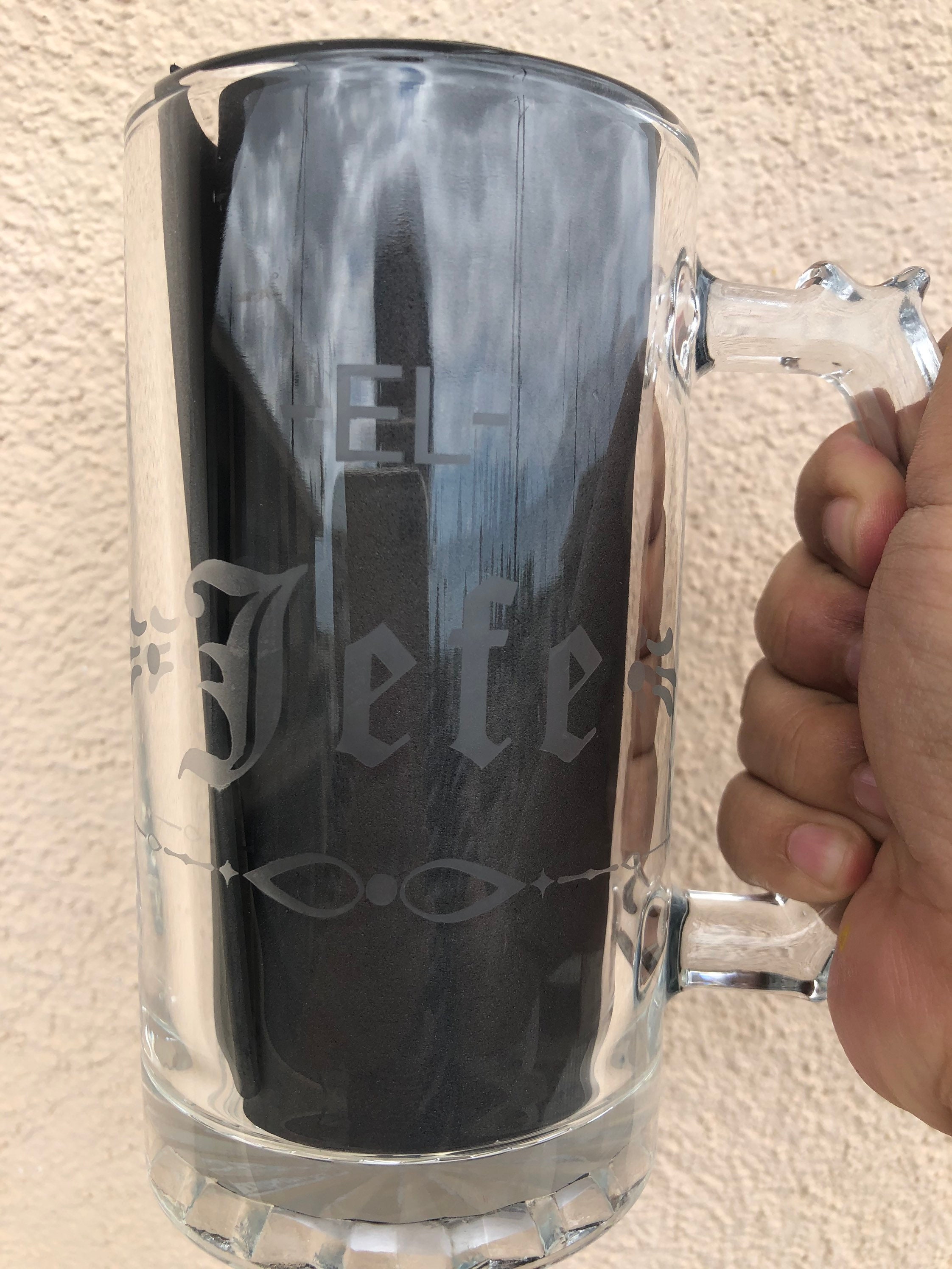 Fathers Day Etched Beer Mug El Jefe Beer Mug MEXICAN DAD Etsy