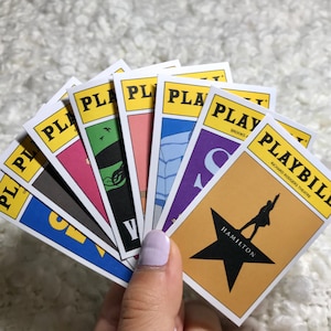 Broadway Playbill Stickers - Musical Stickers, Hamilton, Waitress, Dear Evan Hansen, Six, Wicked, Mean Girls, Hadestown, Come From Away