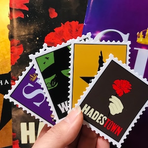 Broadway Playbill Stamp Stickers (Vinyl) - Broadway Stickers, Musical Stickers, Hamilton, Waitress, Six, Hadestown, Wicked, Beetlejuice, DEH