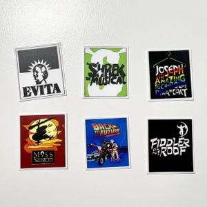 Mini Broadway Stickers (Vinyl) - Musical Stickers, Hamilton, Waitress, Six, Hadestown, Dear Evan Hansen, Mean Girls, Rent and MORE image 6