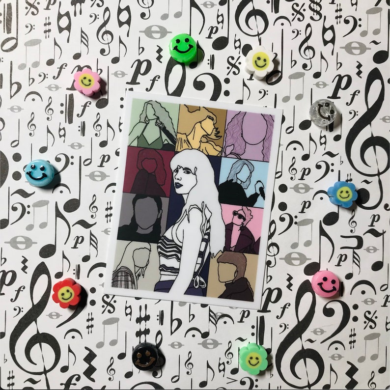 May include: A colorful collage of nine portraits of people with different hairstyles and clothing. The portraits are arranged in a grid pattern and are set against a white background.