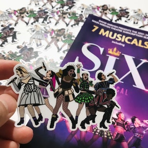 Six The Musical Broadway STICKER - 6 Queens Broadway-vinylsticker, sticker Six