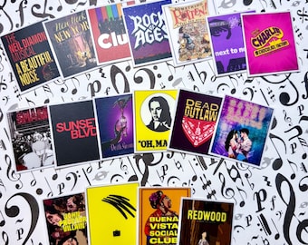 Additional Mini Broadway Stickers (Vinyl) - Musical Stickers, Smash, New York New York, Something Rotten, Next to Normal, Clue & MORE