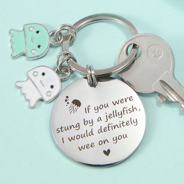 Friendship Keyring - Galentine's Day Keyring, Gifts for Women or Gifts for a Best Friend - A Cute Jellyfish Keyring with Gift Box Included