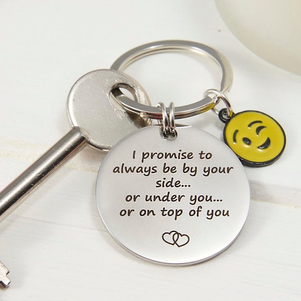 Keyring for Boyfriend or Girlfriend with Gift Box - Funny Couples Keyrings for Valentines Day - Naughty Gifts for Him or Her
