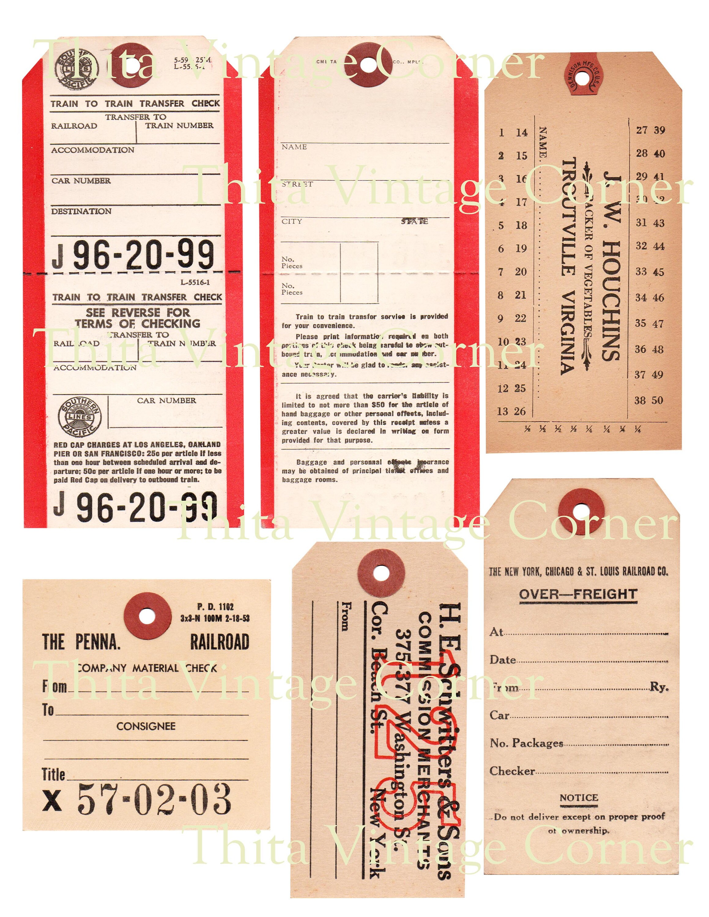Printable Vintage Tags Digital download Etsy