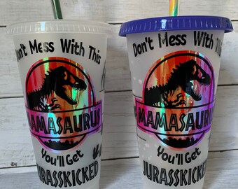 Mamasaurus Starbucks Reusable Venti Cold Cup Tumbler