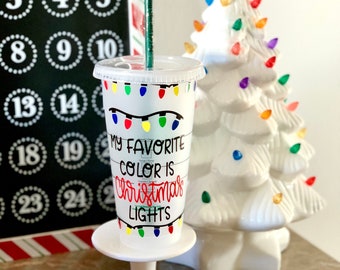 Christmas Lights Starbucks Reusable Venti Cup