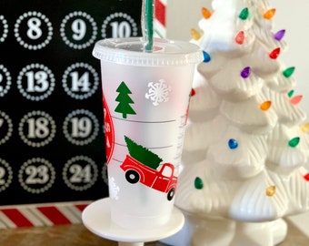 Christmas Fuel Red Truck Starbucks Reusable Venti Cup