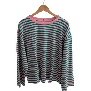 Übergroßes, gestreiftes T-Shirt im Matrosenstil – Gestreiftes Damenoberteil