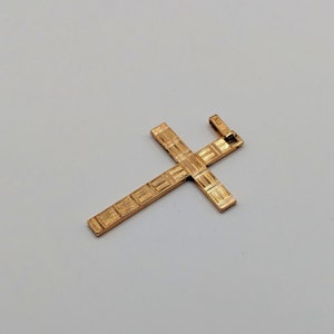 RARE vintage 70&#39;s vermeil FIX christian cross pendant french