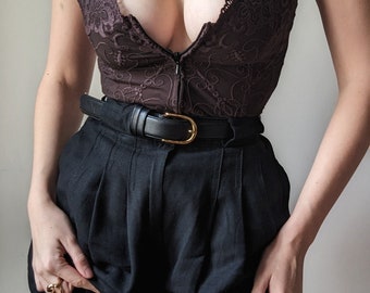 RARE vintage  1990 Etrincelle couture bustier brown embroidered XS