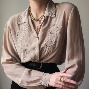 Beige Chese Cloth Embroidery Shirt Beige main image 1