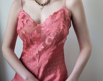 SUPER RARE pure silk bias babydolldots cutouts luxury italian XS/S