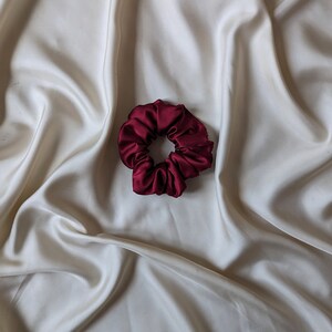 Handmade vintage satin silk vampire blood red cloud scrunchie image 8