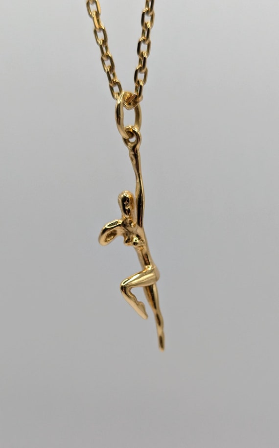 Pendentif vintage plaqué or serti pierre noire - Montres & Bijoux