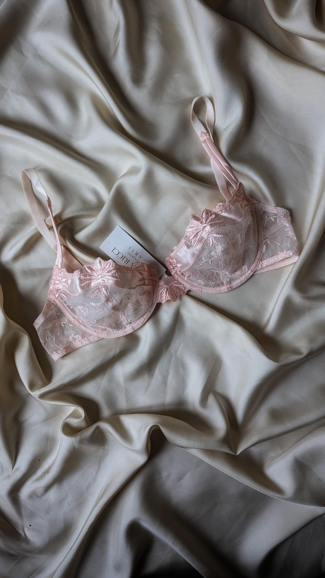 DEADSTOCK Rare Nina Ricci Paris Vintage Bra Baby Pink With Embroidery ...