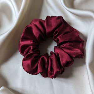 Handmade vintage satin silk vampire blood red cloud scrunchie image 6