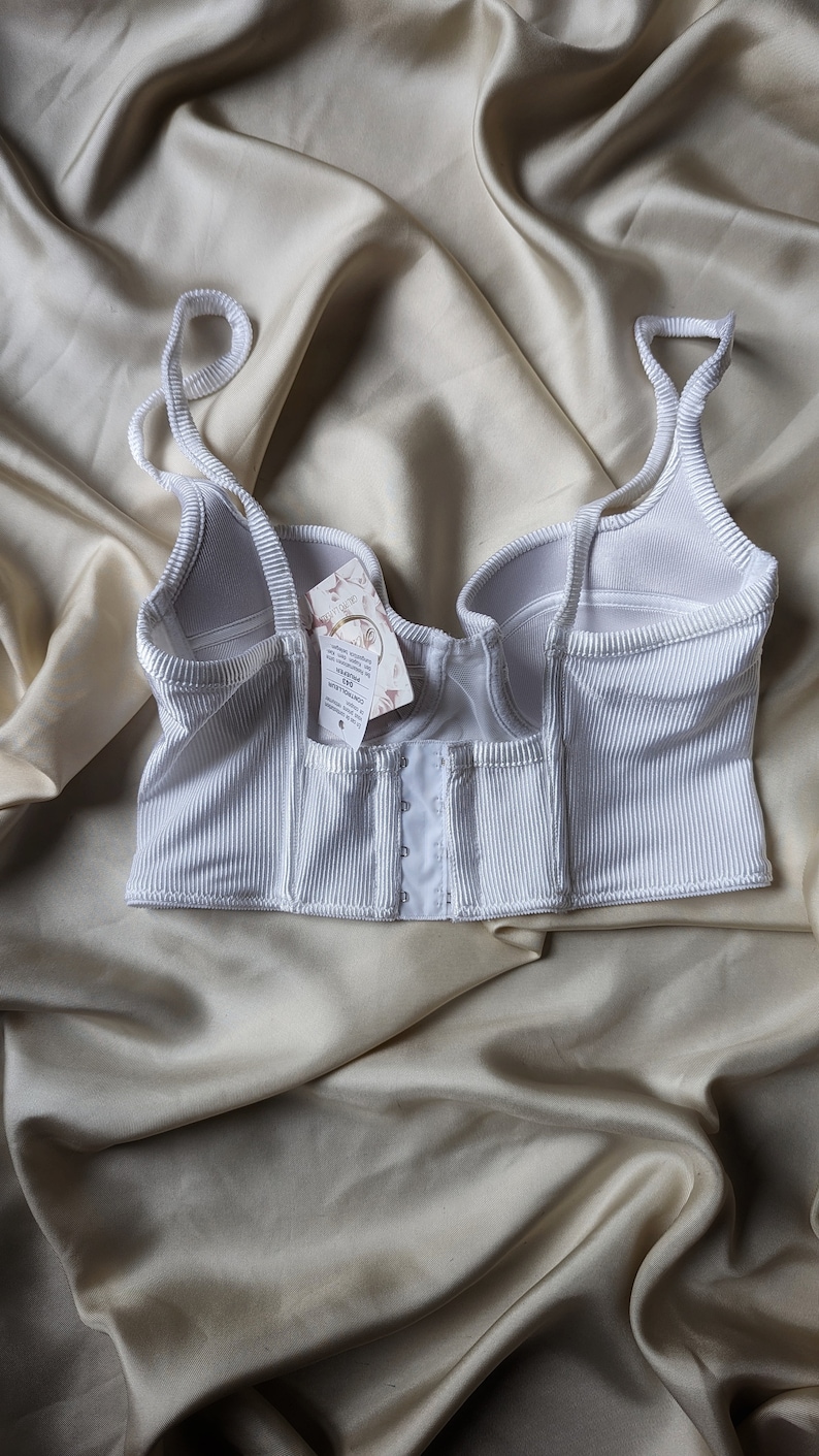 DEADSTOCK rare Malizia La Perla bustier blanc satiné 1990 32 image 9