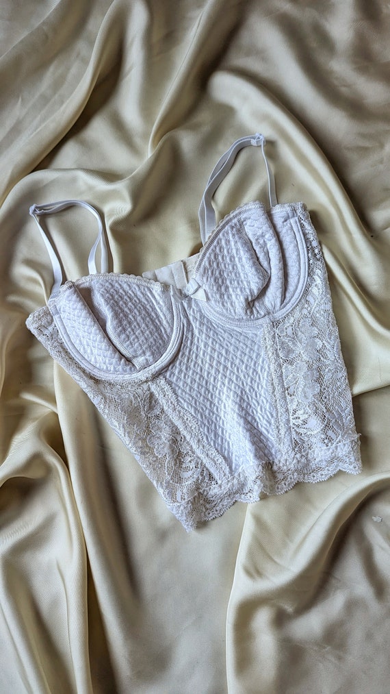RARE Simone Perele Paris white lace romantic quil… - image 6