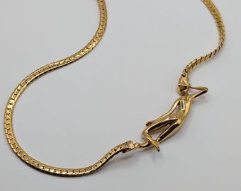Collier Ras Du Cou Charles Jourdan Vintage – Acier Plaqué Or, Articulé, Occasion