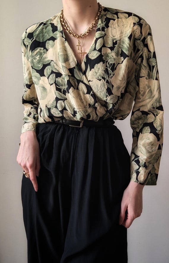 Italian Velvet Mesh Blouse (S-M)