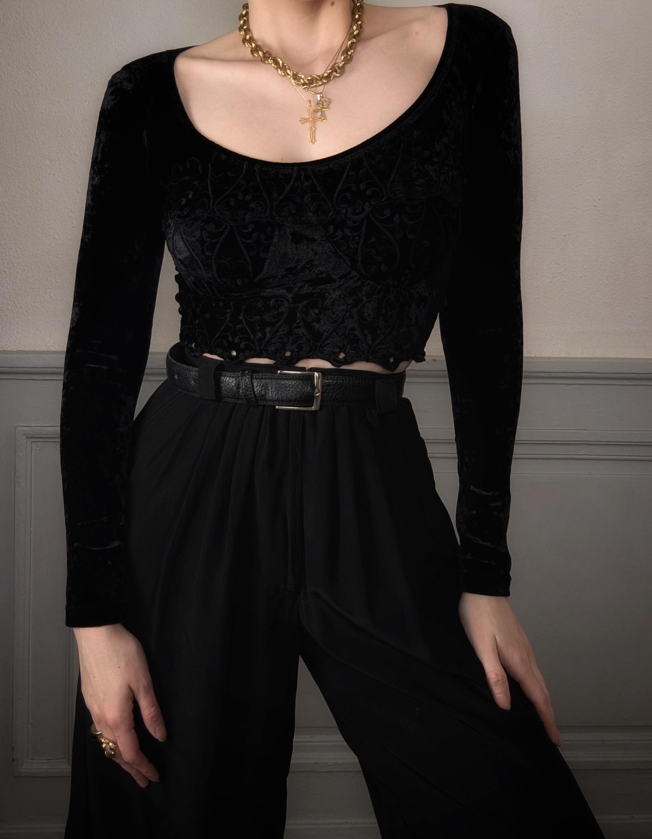Top Gris Et Rouge Etincelle Couture - Taille 2, Femme - Très Bon état