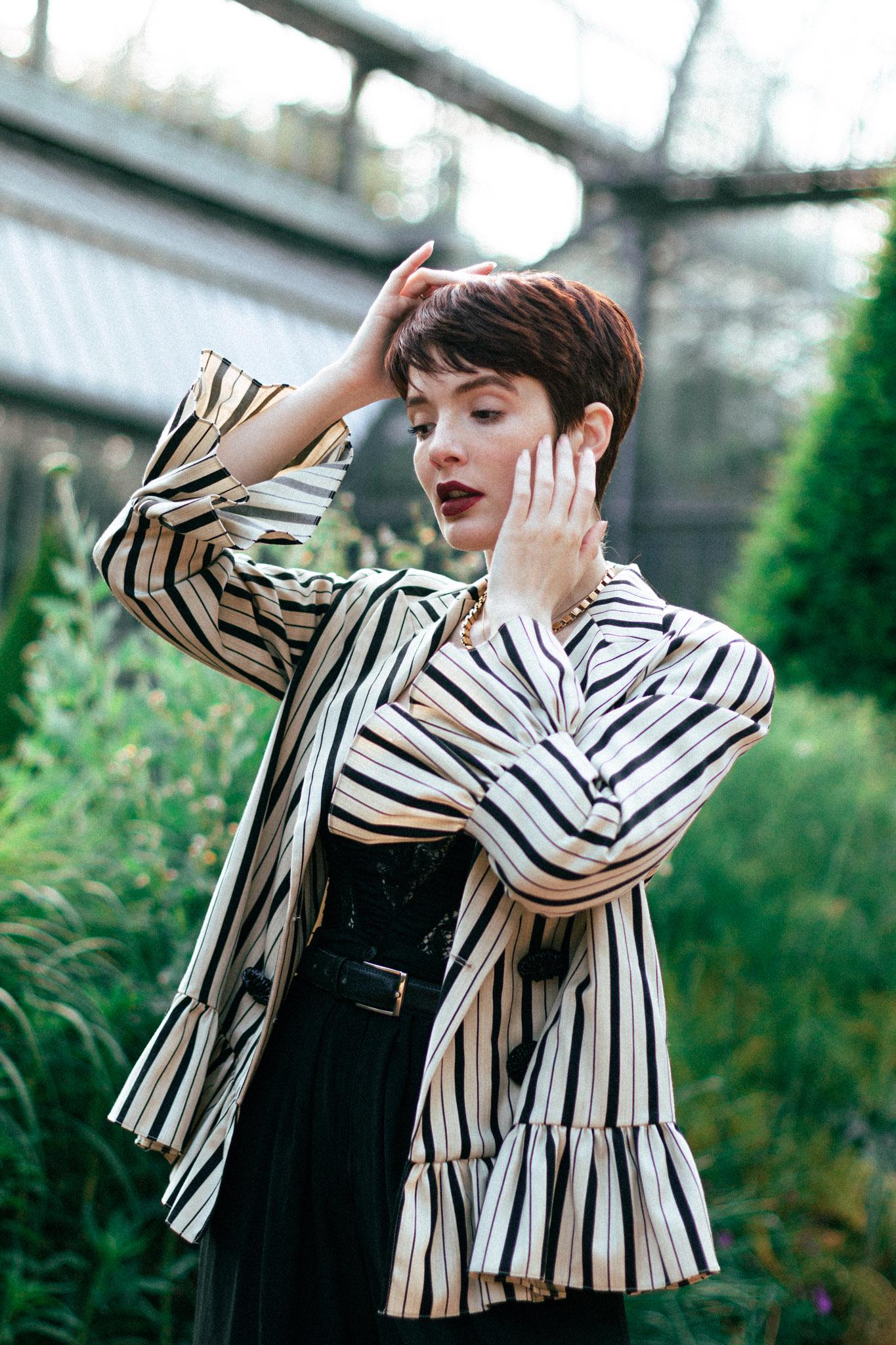 Vintage Chantal Thomass Striped Jacket: 1993 Paris Designer