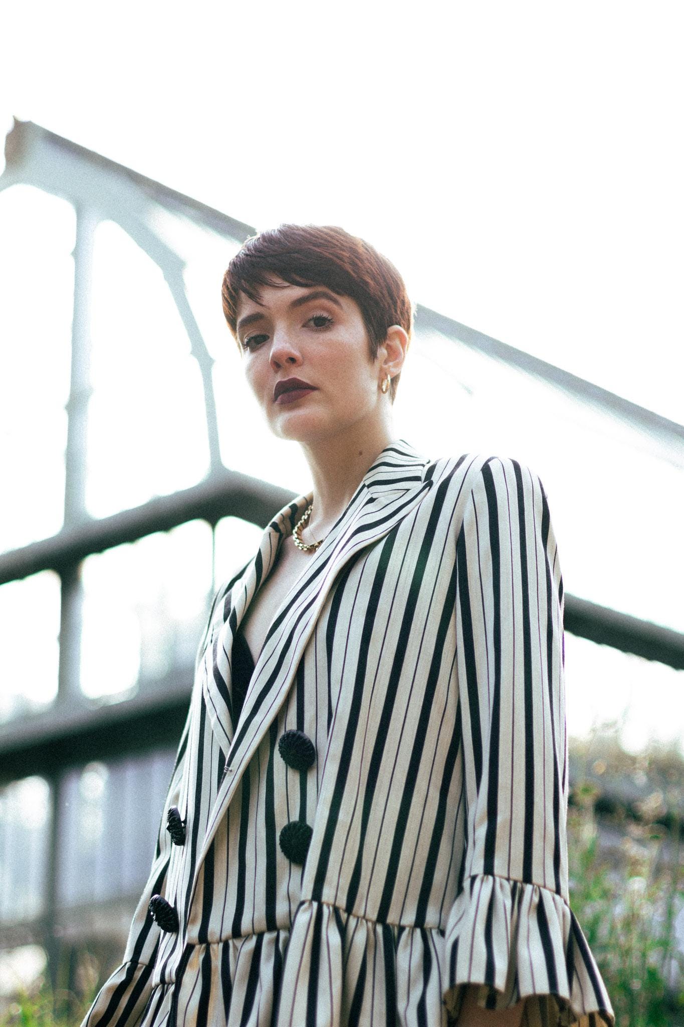 Vintage Chantal Thomass Striped Jacket: 1993 Paris Designer