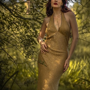 Robe de cocktail vintage couturière soie perlée ou fée COLLECTOR S/M