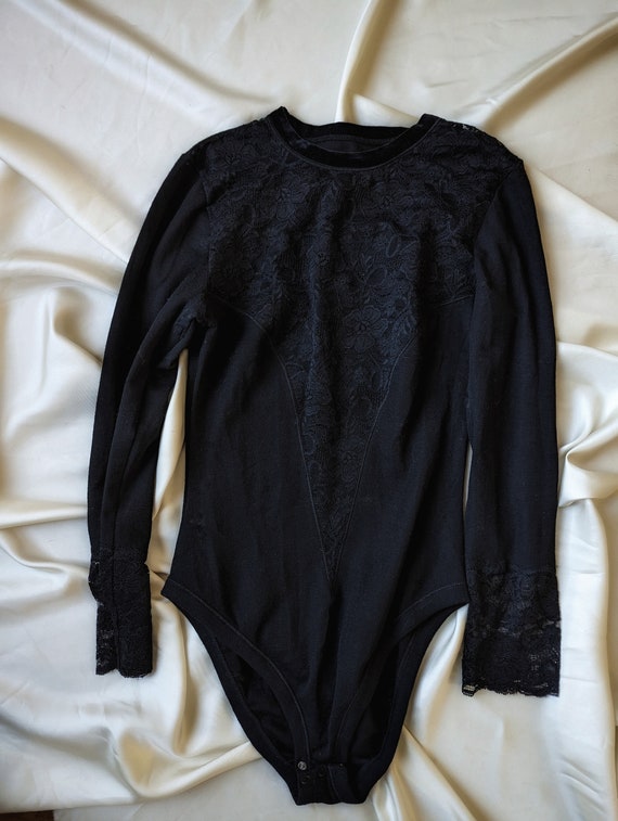 SUPER RARE pure virging wool and lace bodysuit it… - image 8