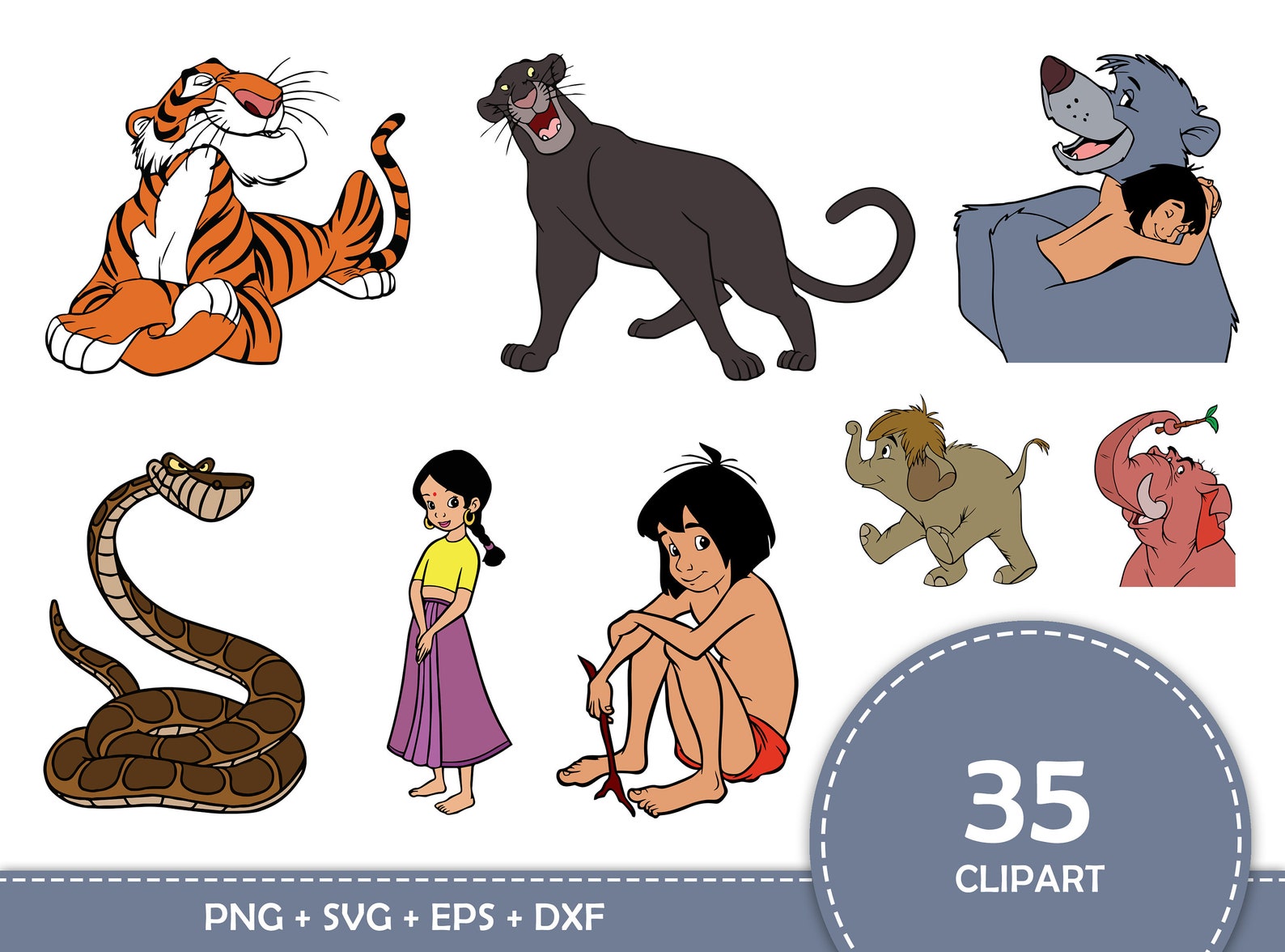 The Jungle Book SVG The Jungle Book PNG Mowgli Png The Jungle Etsy