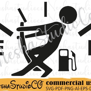Gasmeter Svg, Man leeg gas Svg, grappige Svg, brandstof Svg-bestanden, Svg Design, Svg-bestand voor Cricut, silhouet bestand, gesneden bestand, Pdf, Png, Eps, Dxf