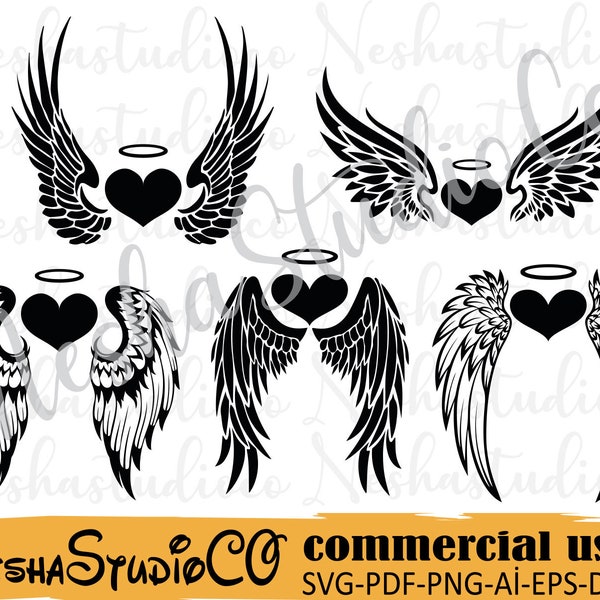 Angel wings bundle svg, anielskie skrzydła svg, skrzydła svg, dziecko svg, nowonarodzony svg, cyfrowe pliki cięcia, png, cricut, clipart, anioł svg, do użytku komercyjnego