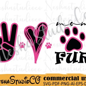 Vrede liefde moeder SVG, moeder SVG, Mama SVG, Moederdag SVG, moeder SVG voor Cricut en silhouet, Momlife SVG, moeder leven SVG, DXF en instant download