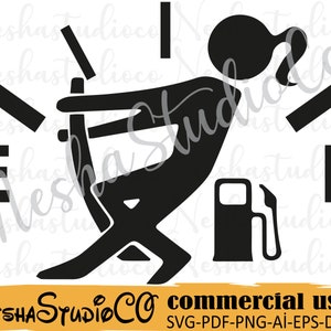 Gasmeter Svg, lang haar leeg gas Svg, grappige Svg, brandstof Svg-bestanden, Svg-ontwerp, Svg-bestand voor Cricut, silhouetbestand, gesneden bestand, Pdf, dxf, eps, ai