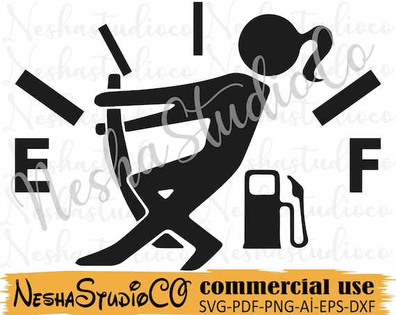 Gas Gauge Svg, Long hair Empty Gas Svg, Funny Svg,fuel Svg Files,Svg Design, Svg File for Cricut, Silhouette File, Cut File, Pdf,dxf,eps,ai